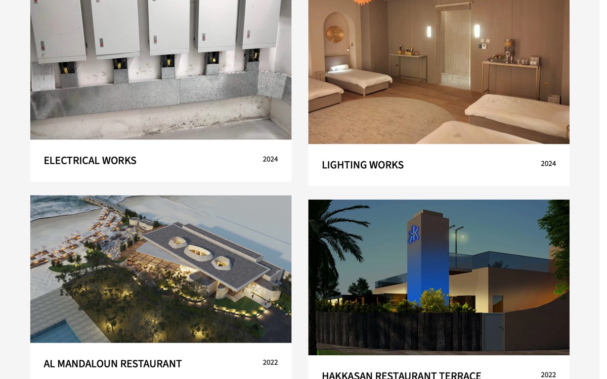 Further projects, including Al Mandaloun and the Hakkasan terrace.