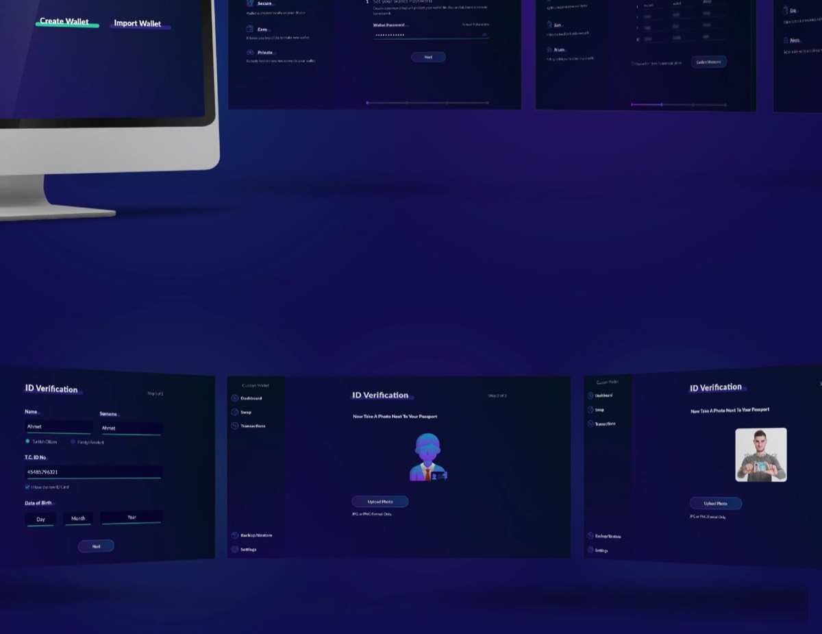 Identity verification screens and the wider account flow.