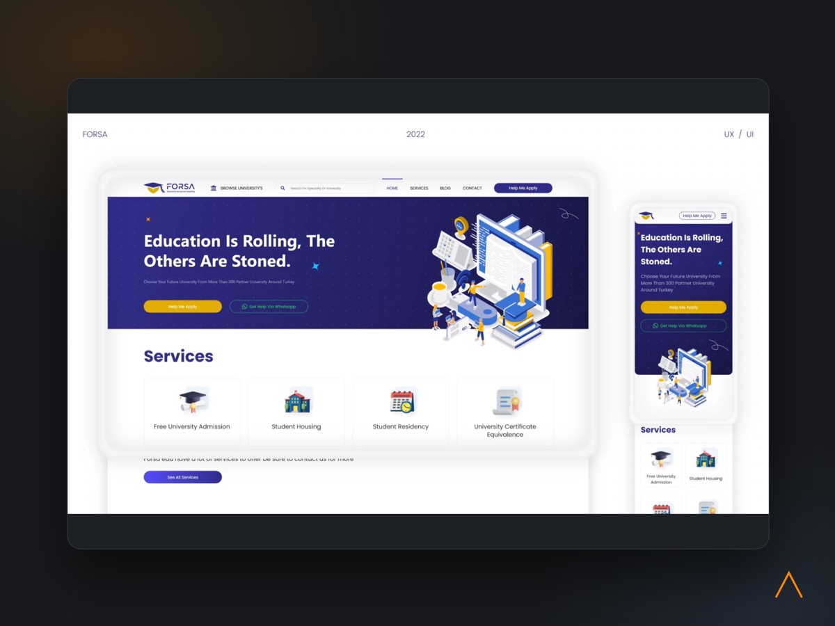 The Forsa platform home page on desktop and mobile.